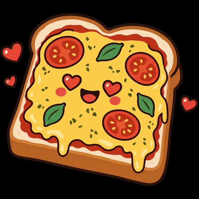O Pão Pizza com olhos de coração