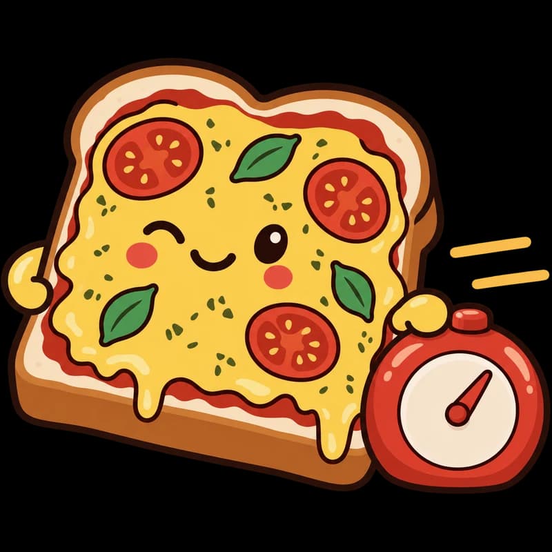 O Pão Pizza ao lado de um cronômetro de cozinha